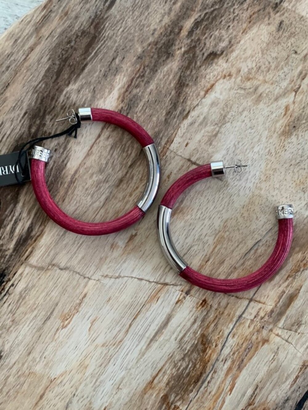 Dyrberg/Kern Opal Natural Bamboo hoop earrings